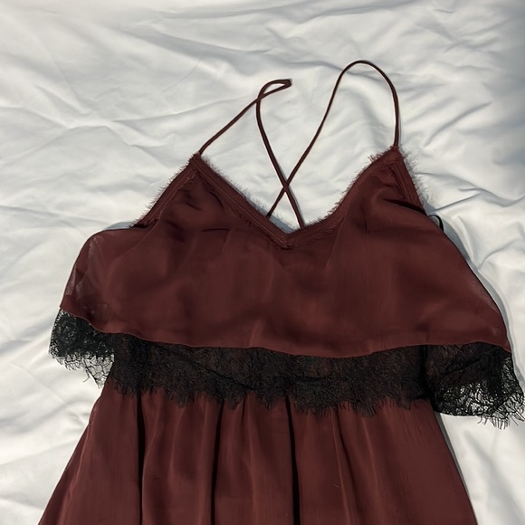 H&M burgundy and black lace dress - Picture 6 of 7